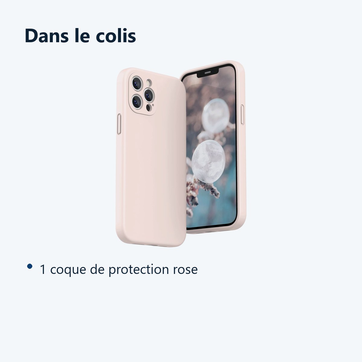 Contenu du colis – Coque Rose pour iPhone 12 Pro Max (6,7 pouces)