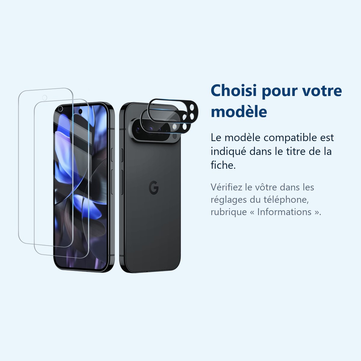 Accessoire ajusté au modèle exact – Verres Trempes et Protections Camera Arriere X2 Pour Pixel 9 Pro