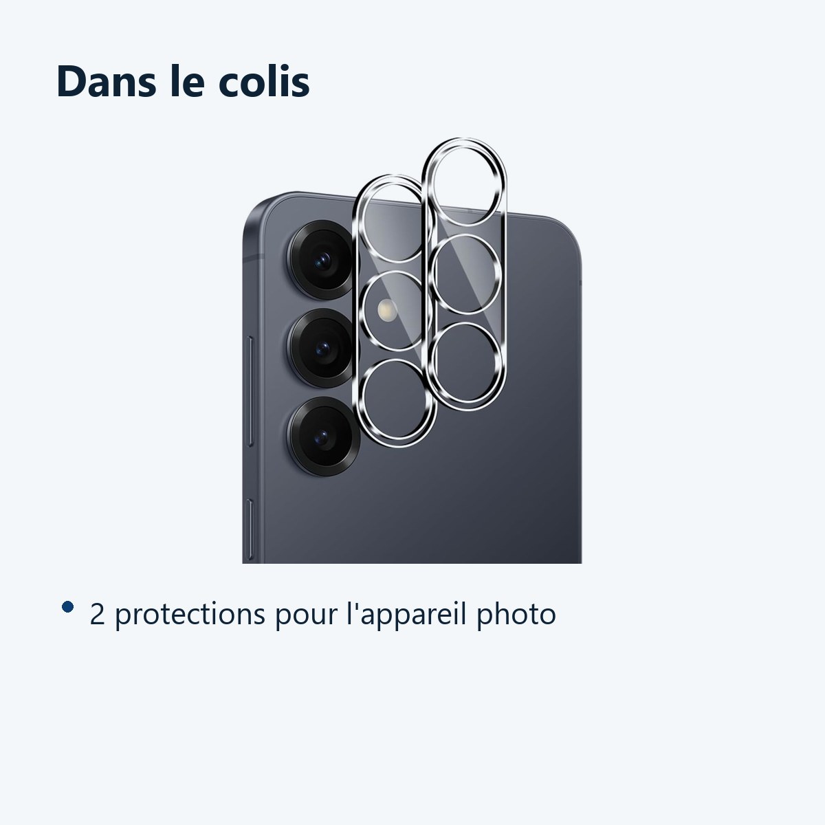 Contenu du colis – Verres Protection Camera Arriere Transparent X2 Pour Samsung Galaxy S26 Plus