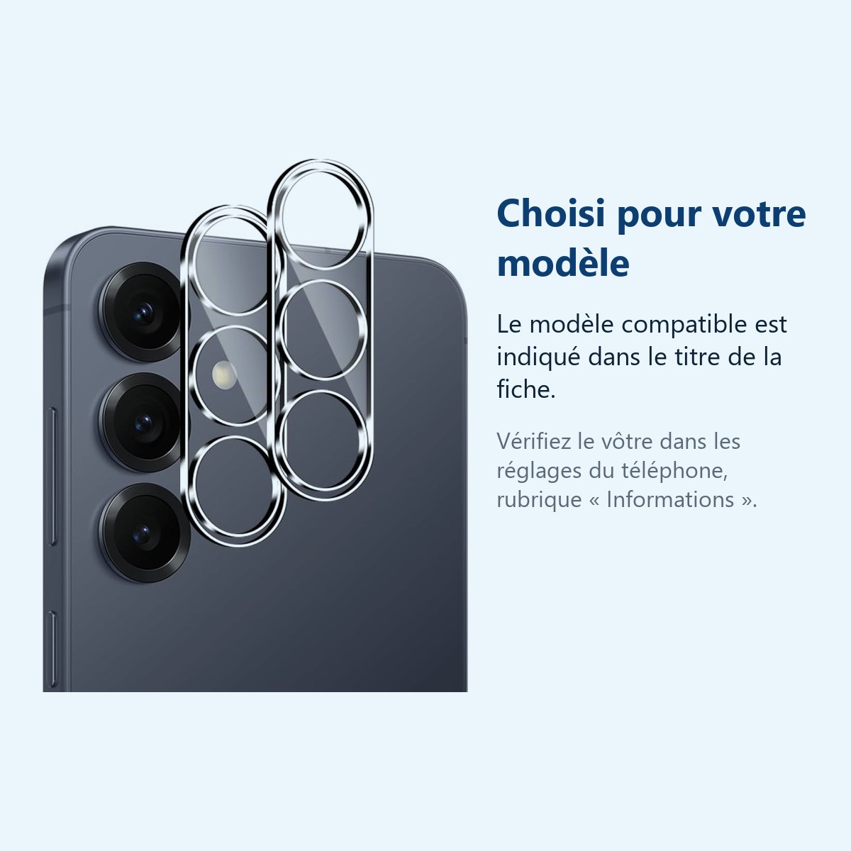 Accessoire ajusté au modèle exact – Verres Protection Camera Arriere Transparent X2 Pour Samsung Galaxy S26 Plus