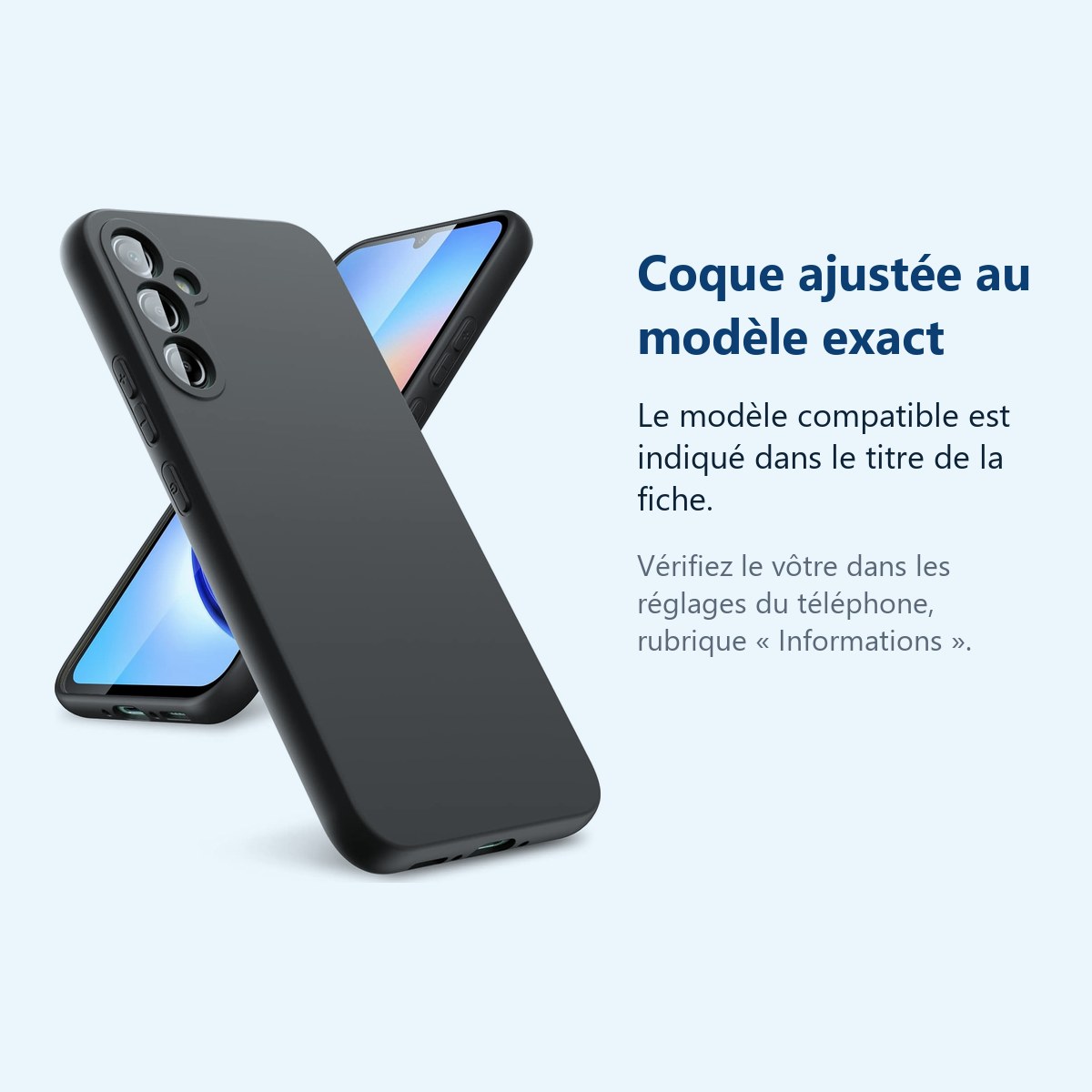 Accessoire ajusté au modèle exact – Coque Pour Samsung Galaxy A35 5G Silicone Noir