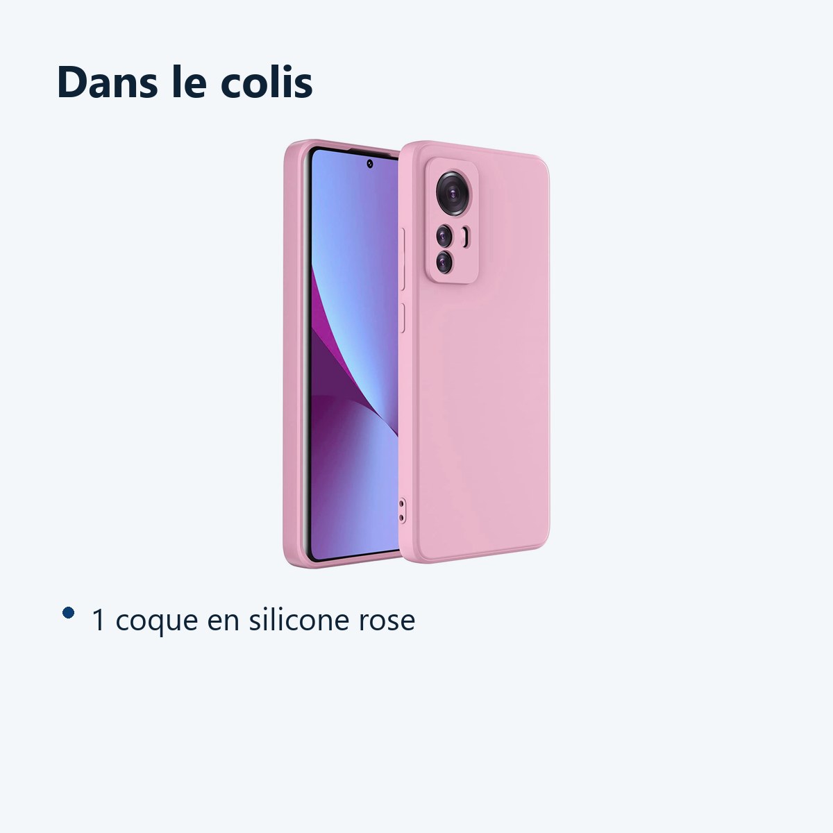 Contenu du colis – Coque Silicone Rose Pour Xiaomi 12 / 12x