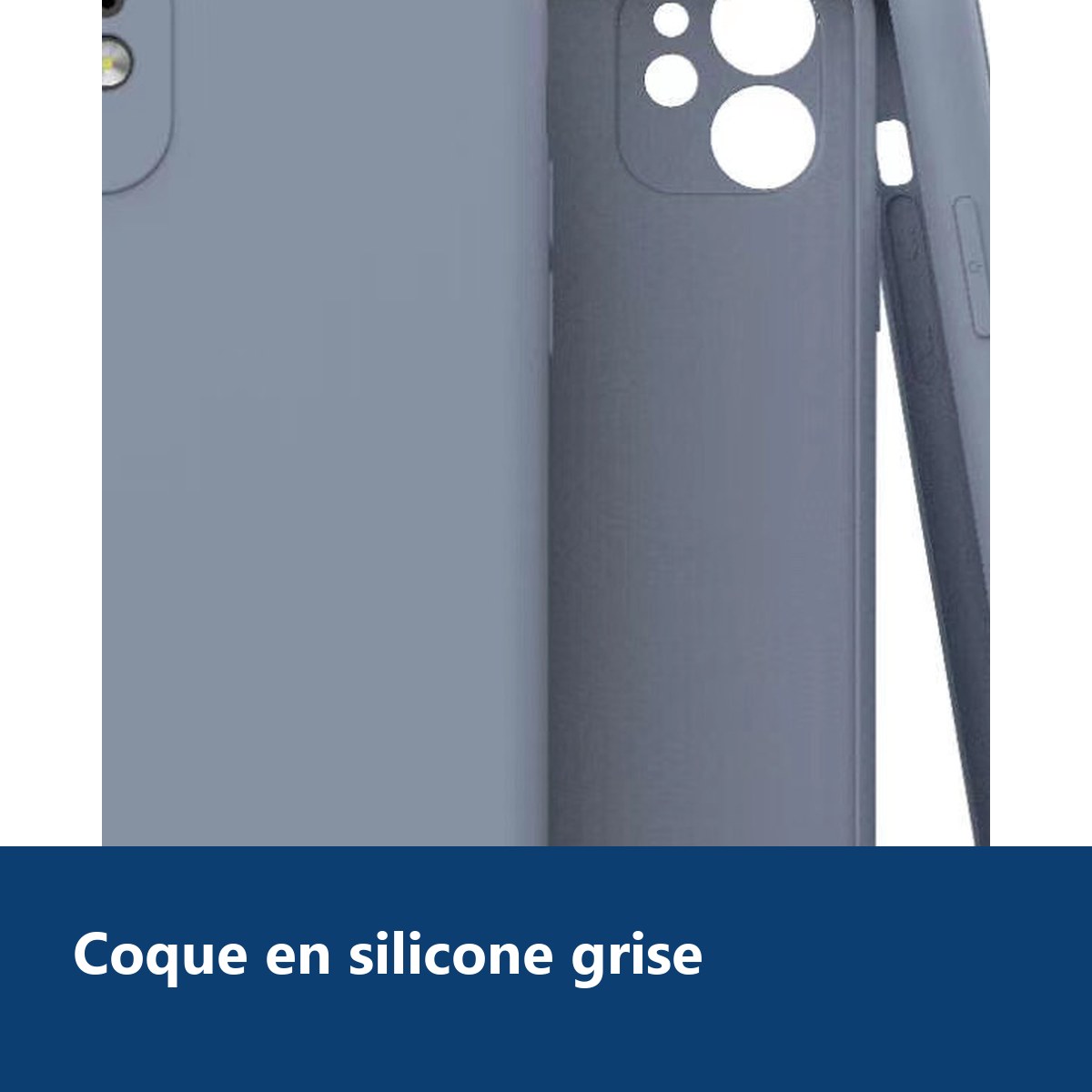 Vue de détail – Coque Silicone Pour iPhone 11 Couleur Gris Protection Objectif Appareil Photo