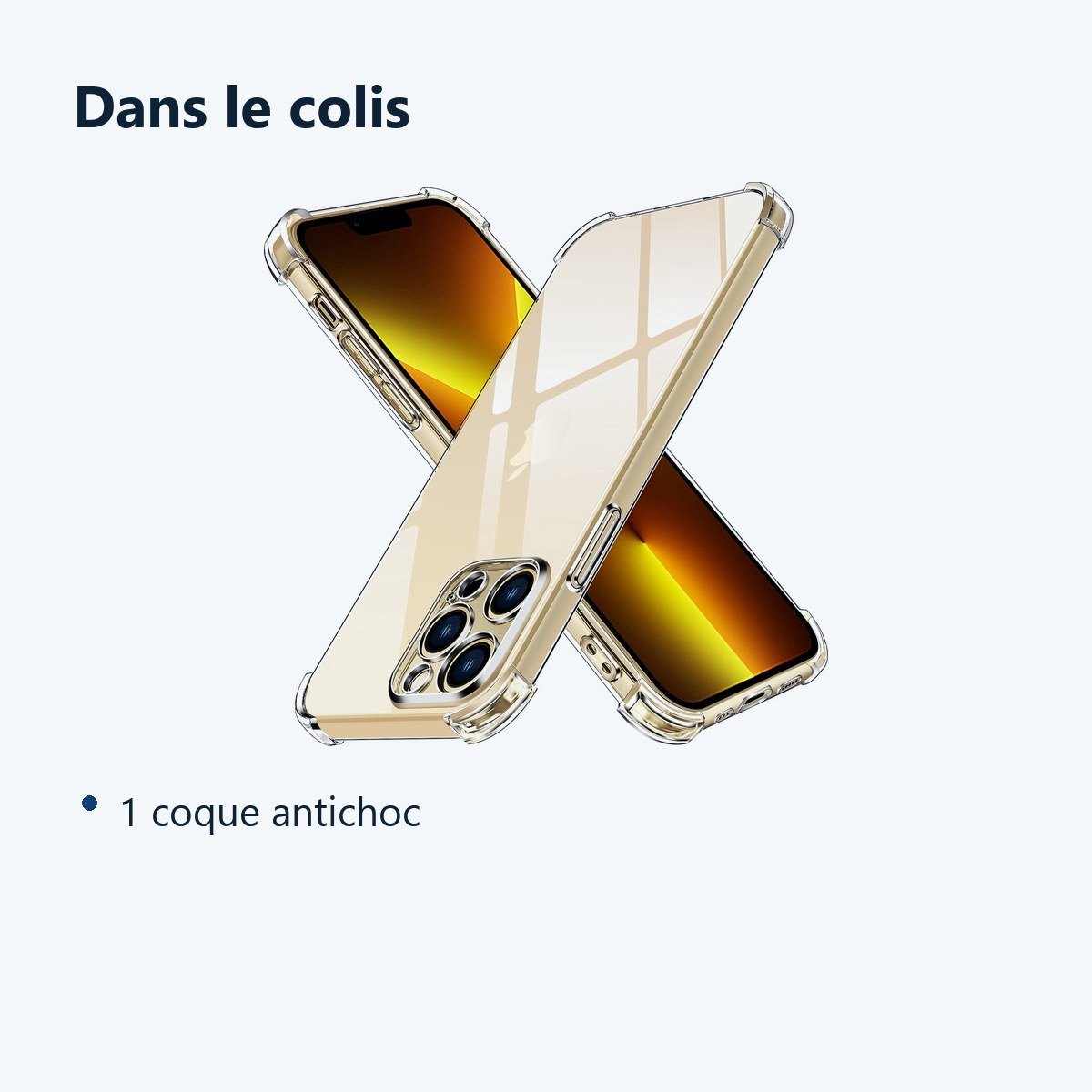 Contenu du colis – Coque antichoc pour iPhone 13 Pro Max (6,7 pouces)