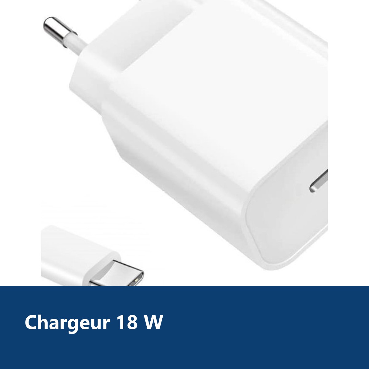 Vue de détail – Chargeur Rapide 18W USB-C + Cable Type-C pour Samsung S21 / S21 PLUS / S21 ULTRA / S22 / S22 PLUS / S22 ULTRA