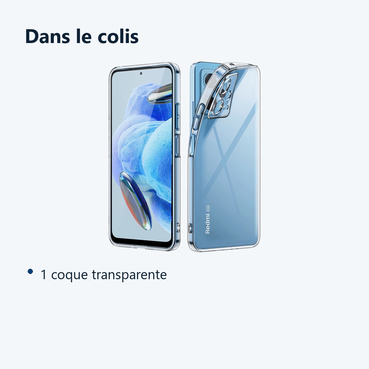 Contenu du colis – Coque Silicone Transparente Pour Xiaomi Redmi Note 12 Pro