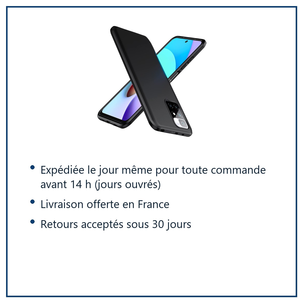 Expédition le jour même, livraison offerte, retours sous 30 jours – Coque Silicone Noire Pour Xiaomi Redmi 10