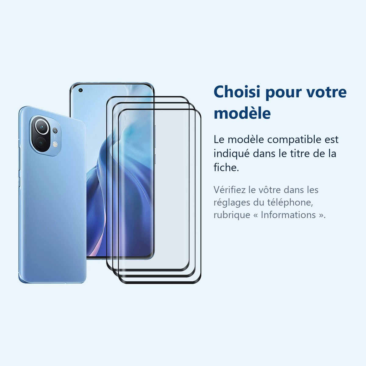 Accessoire ajusté au modèle exact – Verres Trempe X3 Pour Xiaomi Mi 11