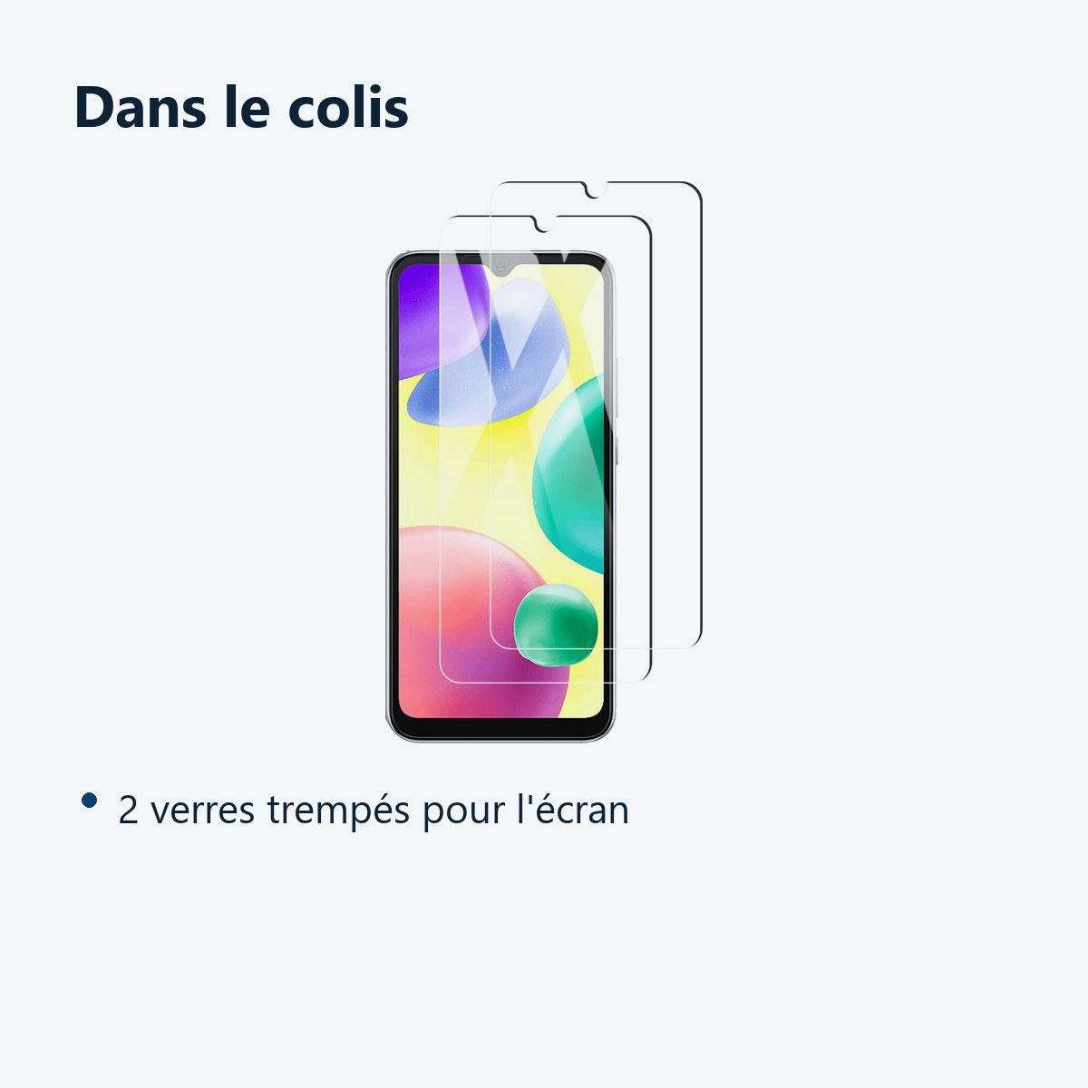 Contenu du colis – 2x Films Verres Trempes Pour Xiaomi Redmi 10A