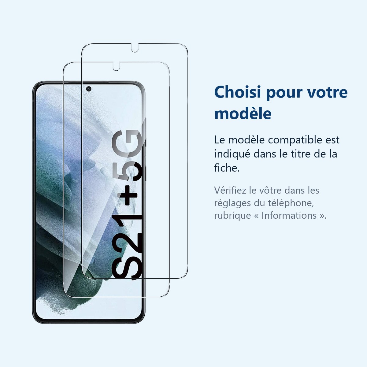 Accessoire ajusté au modèle exact – Verres Trempes X2 Pour Samsung Galaxy S21 Plus 5G