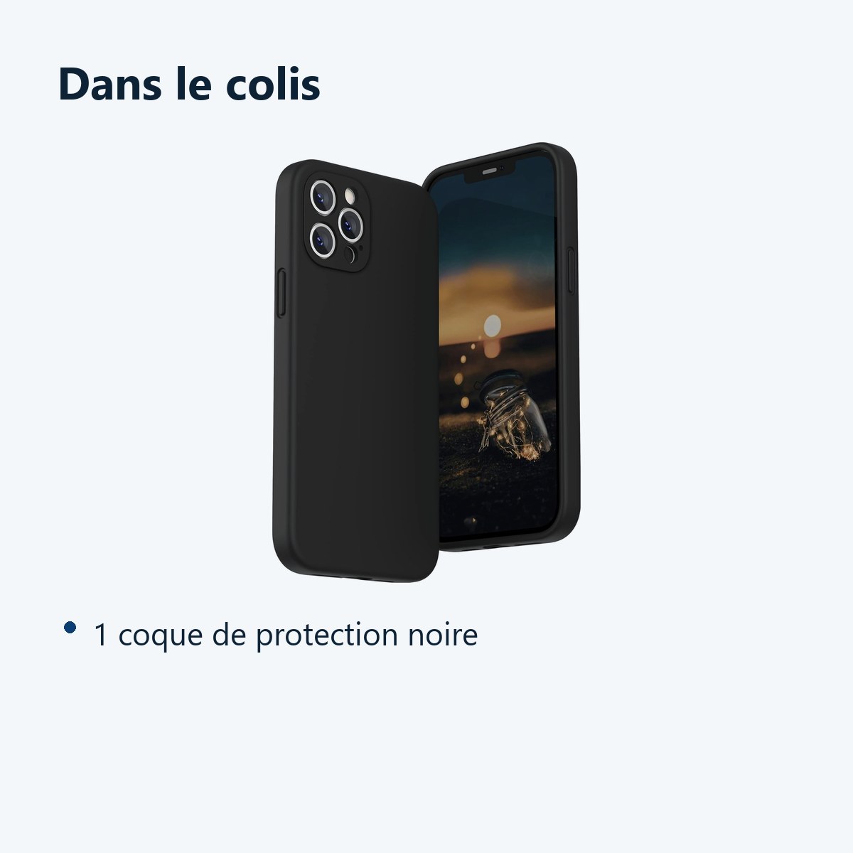 Contenu du colis – Coque Noir pour iPhone 12 Pro Max (6,7 pouces)