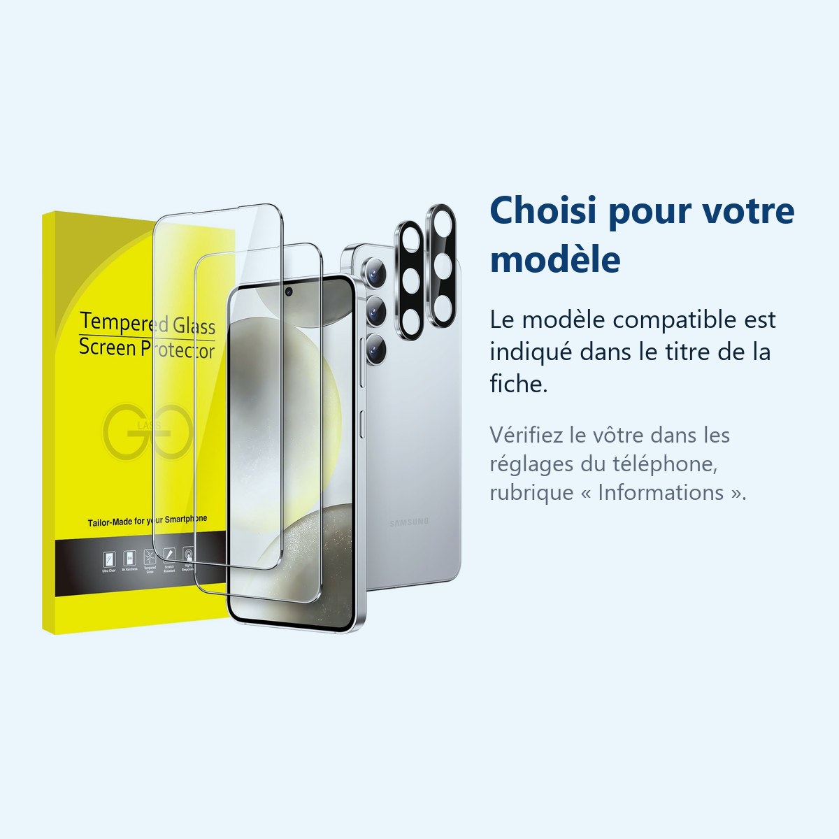 Accessoire ajusté au modèle exact – Verres Trempes et Protections Camera Arriere X2 Pour Samsung Galaxy S24