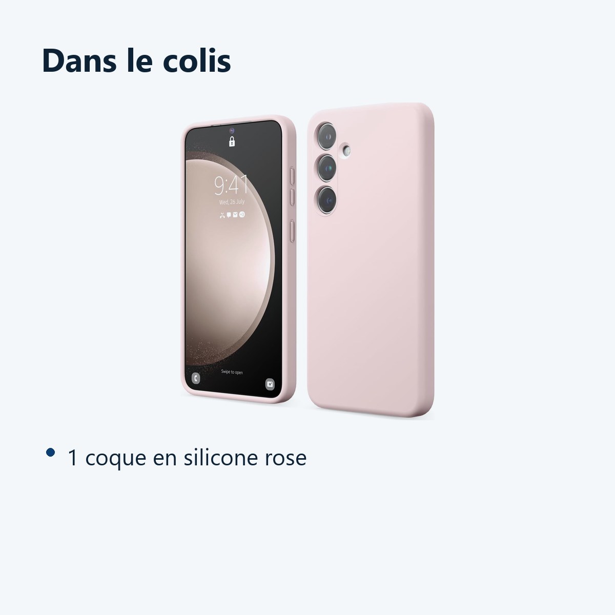 Contenu du colis – Coque Pour Samsung Galaxy S24 Plus Silicone Rose