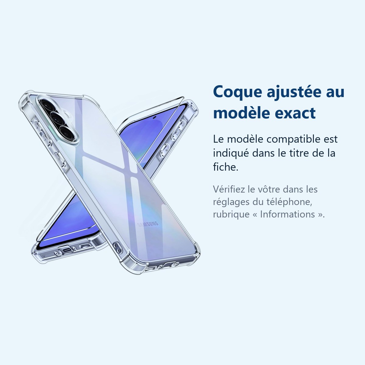 Accessoire ajusté au modèle exact – Coque Pour Samsung Galaxy A36 5G Silicone Transparente Angles Renforces + Verre Trempe