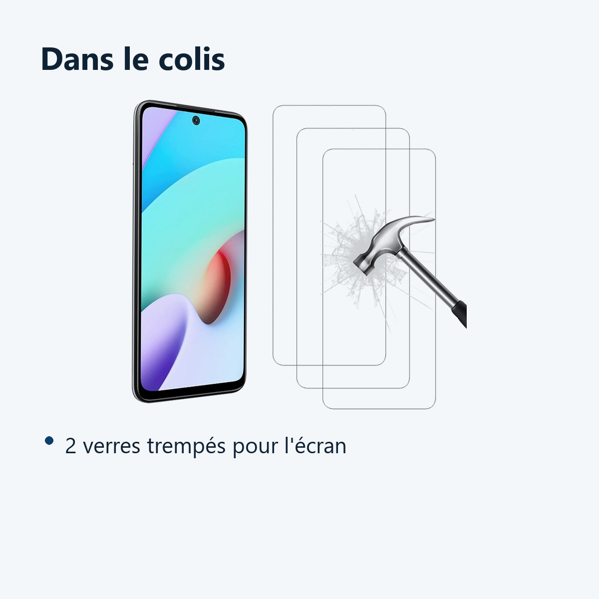 Contenu du colis – Verres Trempes X3 Pour Xiaomi Redmi 10