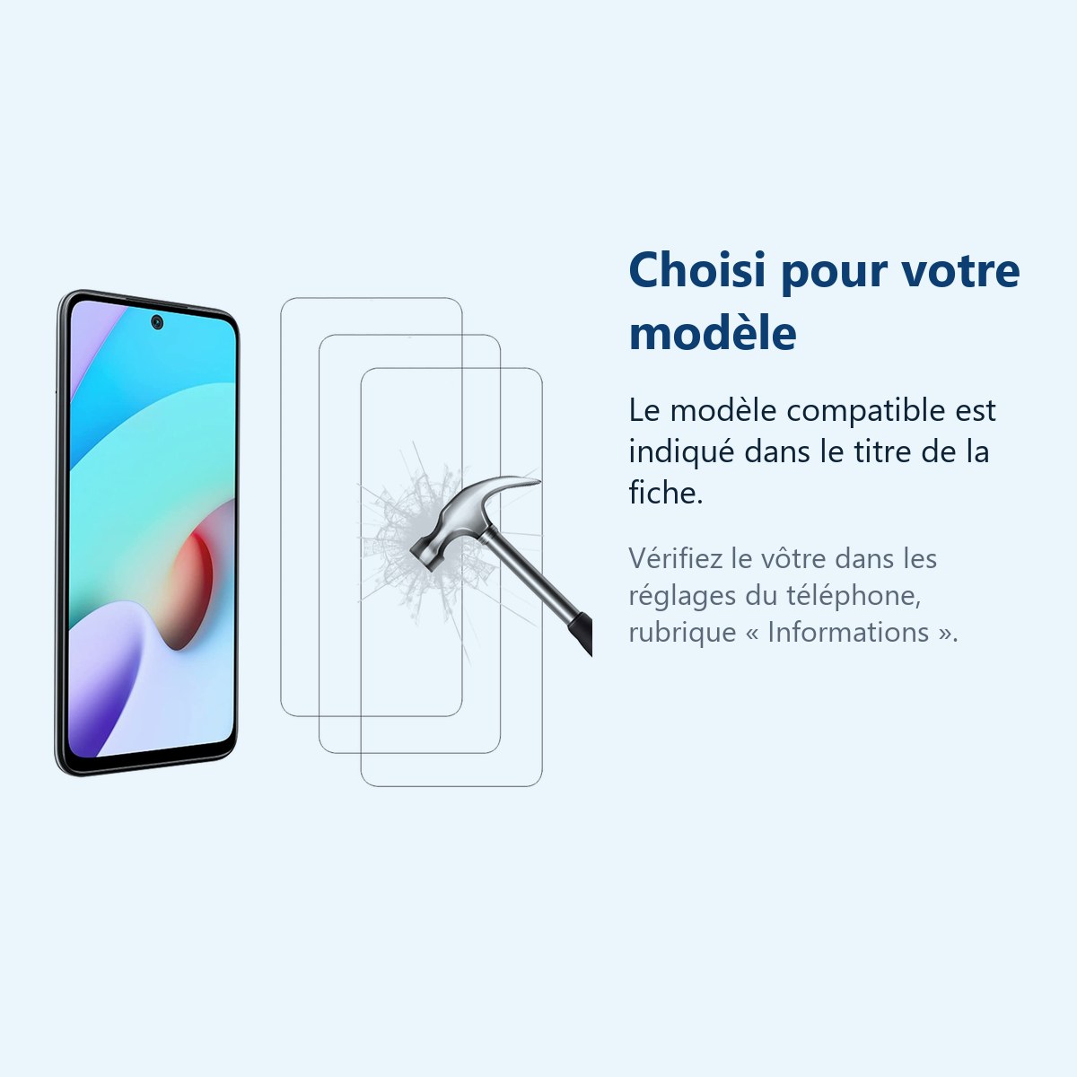 Accessoire ajusté au modèle exact – Verres Trempes X3 Pour Xiaomi Redmi 10