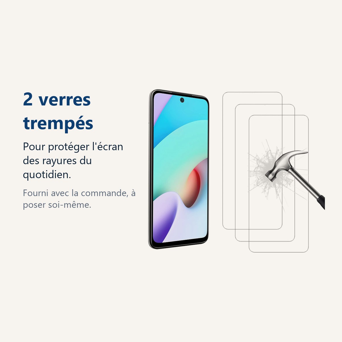 Verre trempé pour protéger lécran – Verres Trempes X3 Pour Xiaomi Redmi 10