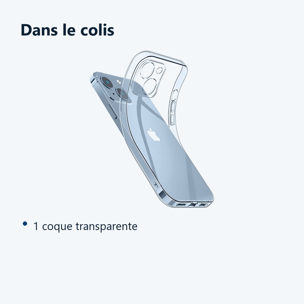 Contenu du colis – Coque Transparente pour iPhone 14 (6,1 pouces)