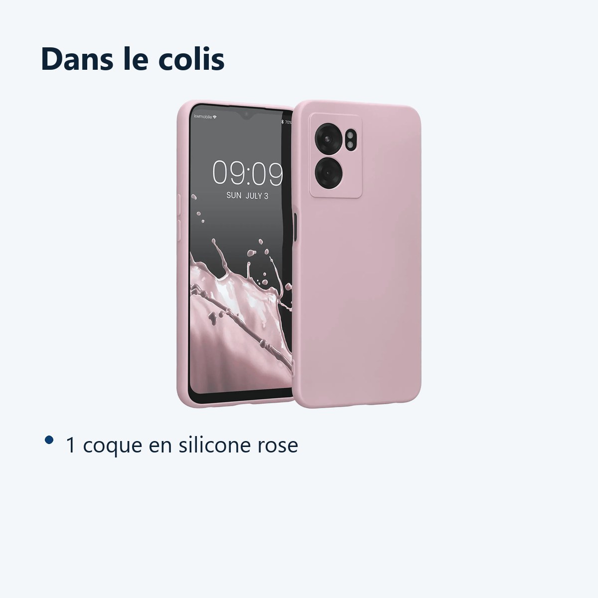 Contenu du colis – Coque Silicone Couleur Rose Pour Oppo A77 5G / A57 5G