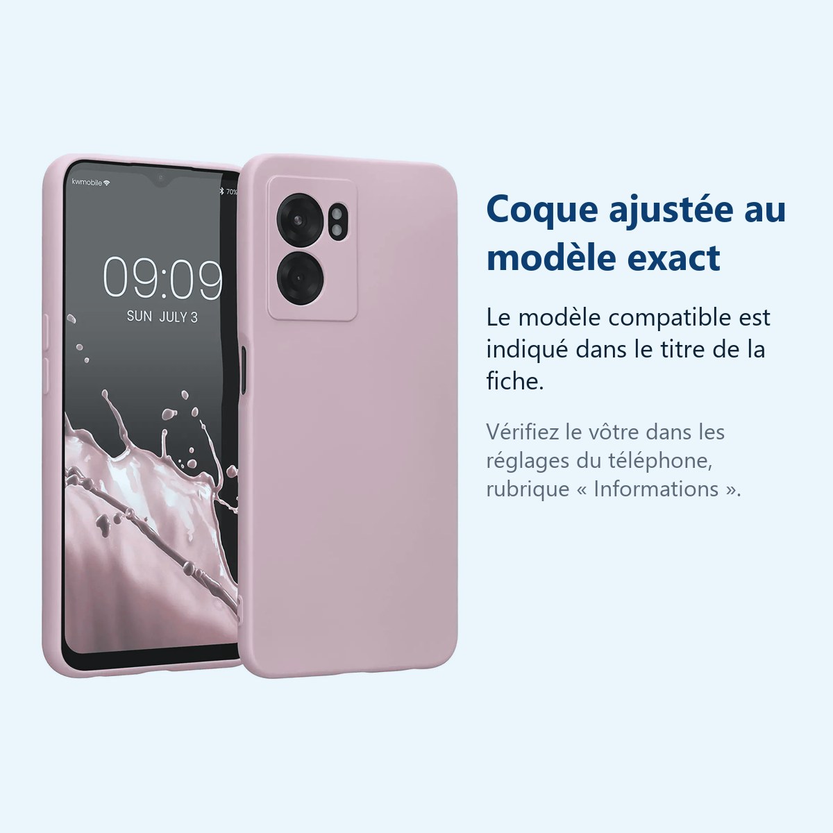 Accessoire ajusté au modèle exact – Coque Silicone Couleur Rose Pour Oppo A77 5G / A57 5G