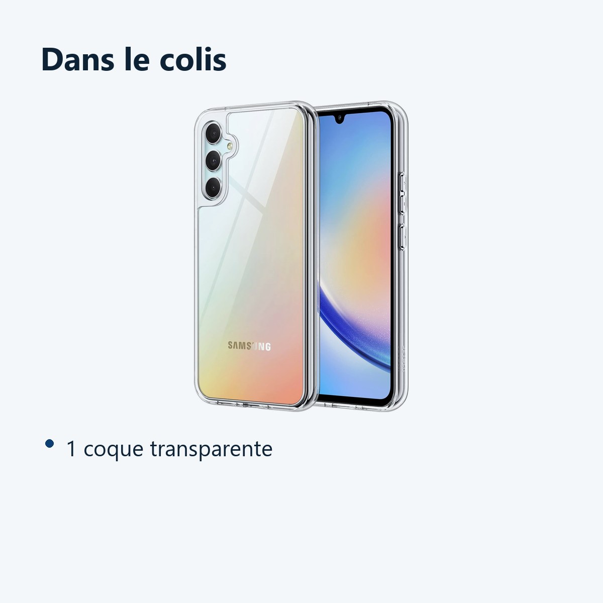 Contenu du colis – Coque Transparente pour Samsung Galaxy A34 5G (6,6 pouces)