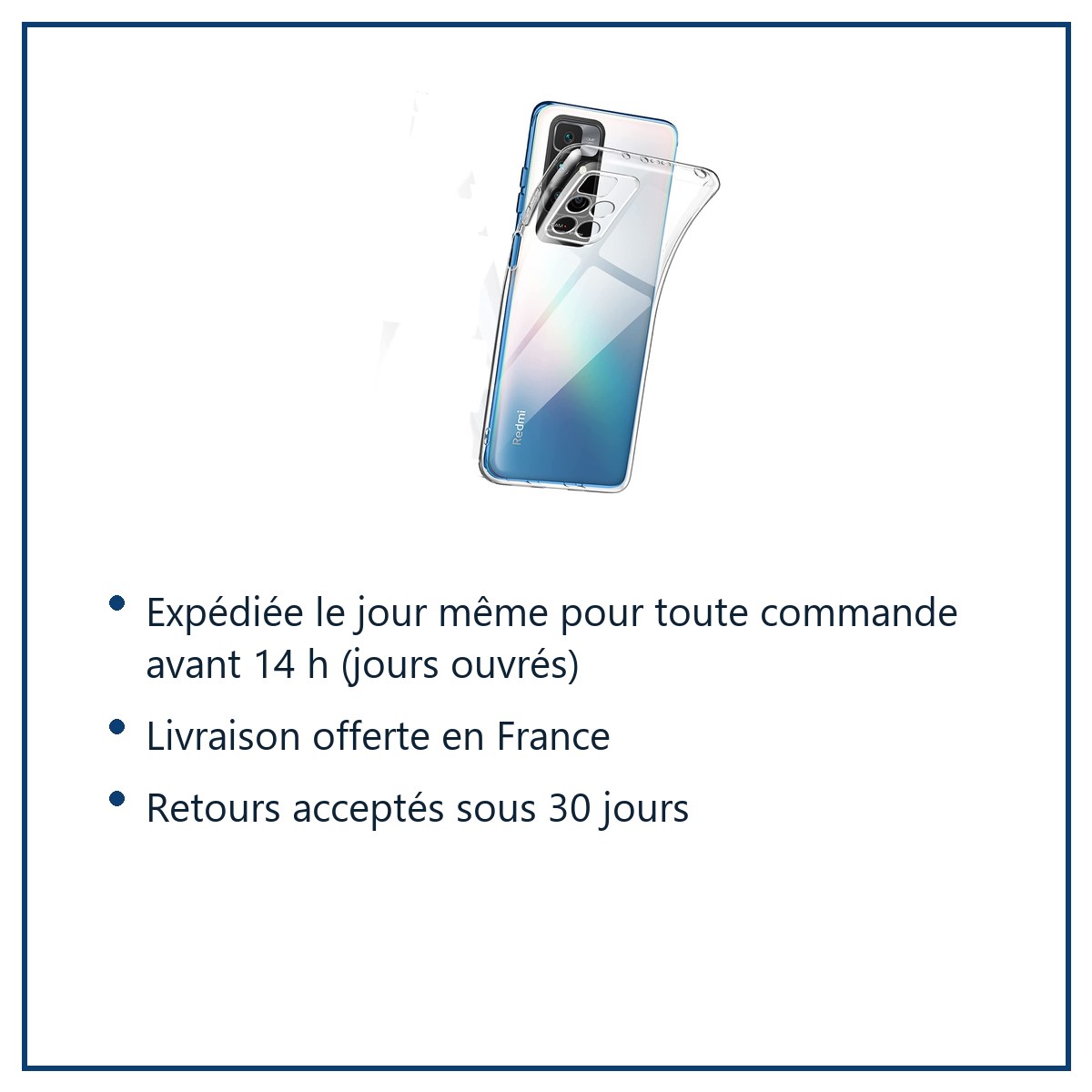 Expédition le jour même, livraison offerte, retours sous 30 jours – Coque Silicone Transparente Pour Xiaomi Redmi 10