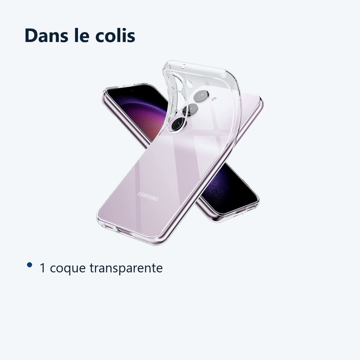 Contenu du colis – Coque Silicone Transparente Pour Samsung Galaxy S23 Plus 5G