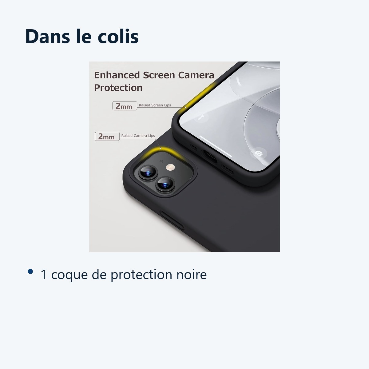 Contenu du colis – Coque Noir pour iPhone 12 Mini (5,4 pouces)