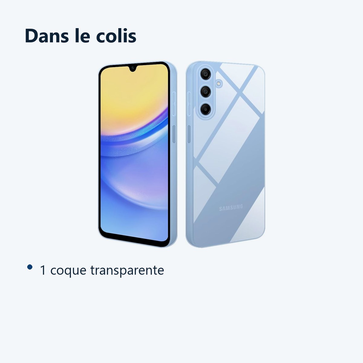 Contenu du colis – Coque Silicone Transparente Pour Samsung Galaxy A15