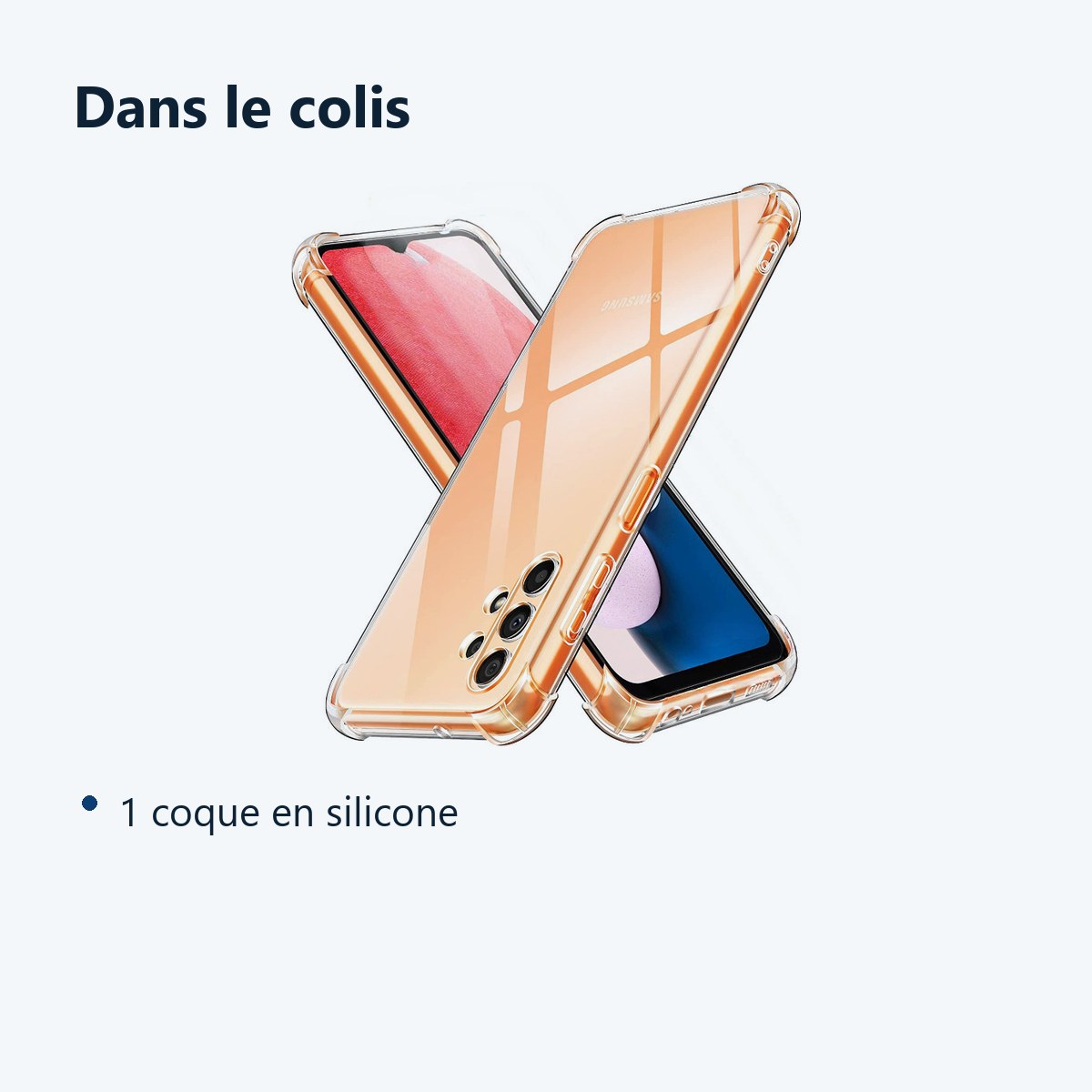 Contenu du colis – Coque Pour Samsung Galaxy A13 4G Silicone 4 Coins Renforces