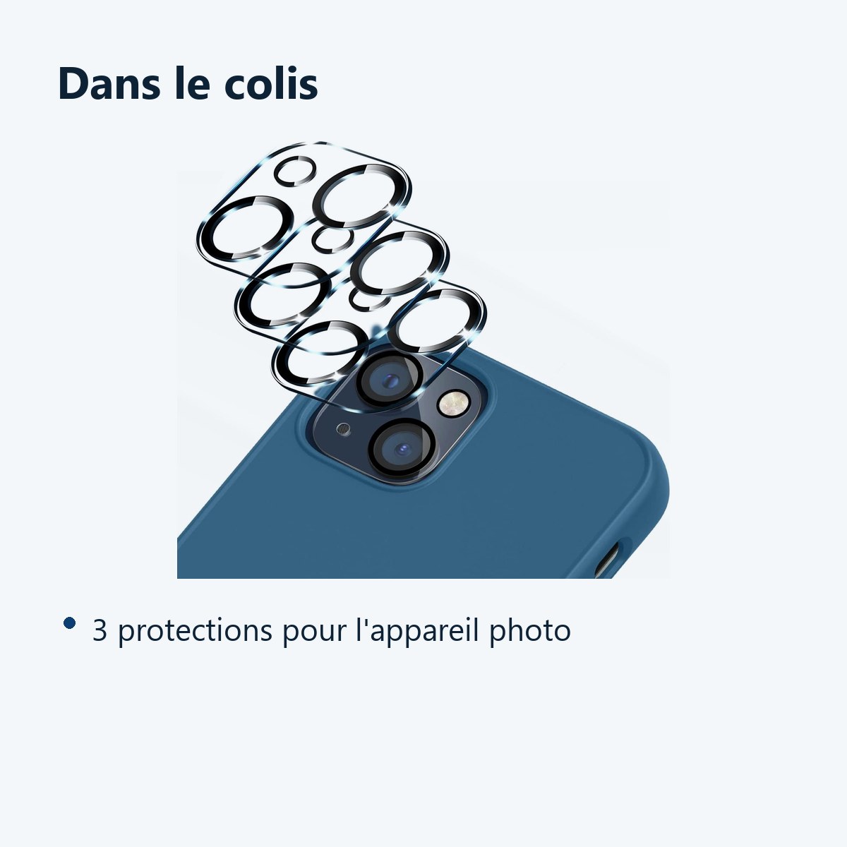 Contenu du colis – Verres Protection Camera Arriere X3 Pour iPhone 13 Mini
