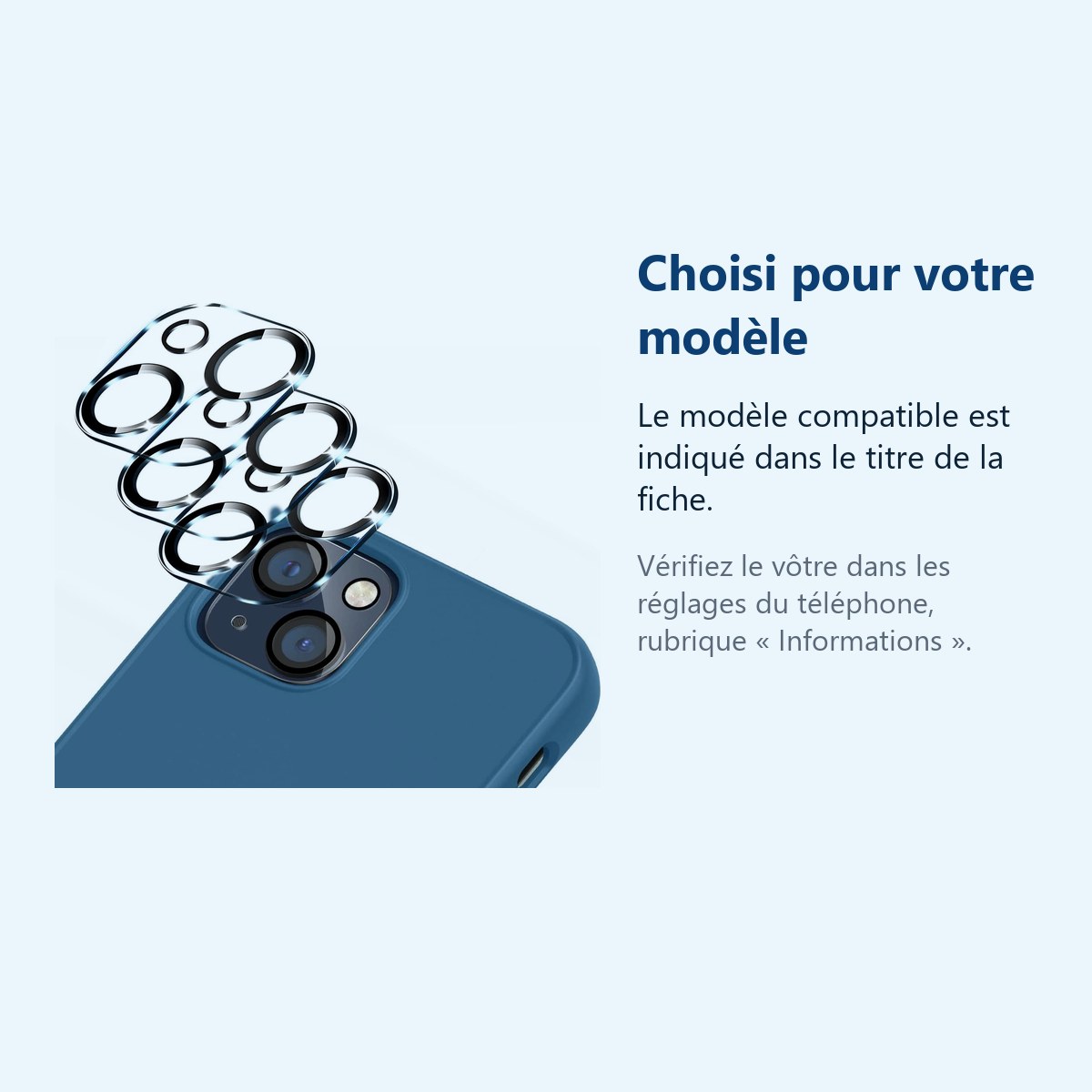 Accessoire ajusté au modèle exact – Verres Protection Camera Arriere X3 Pour iPhone 13 Mini