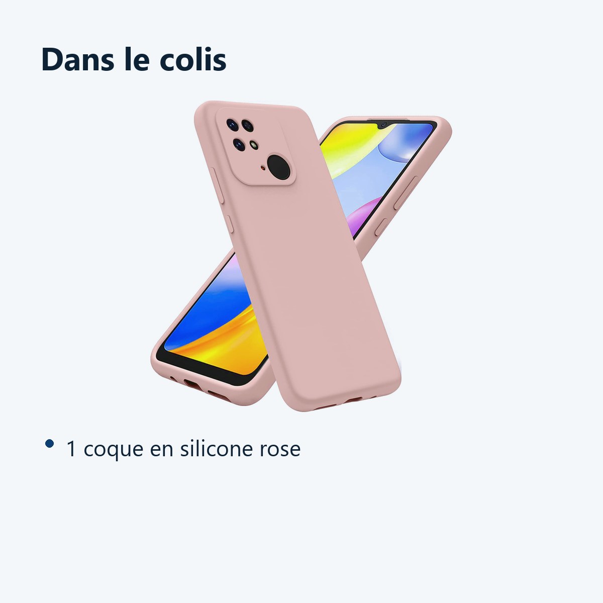 Contenu du colis – Coque Pour Xiaomi Redmi 10C Silicone Rose