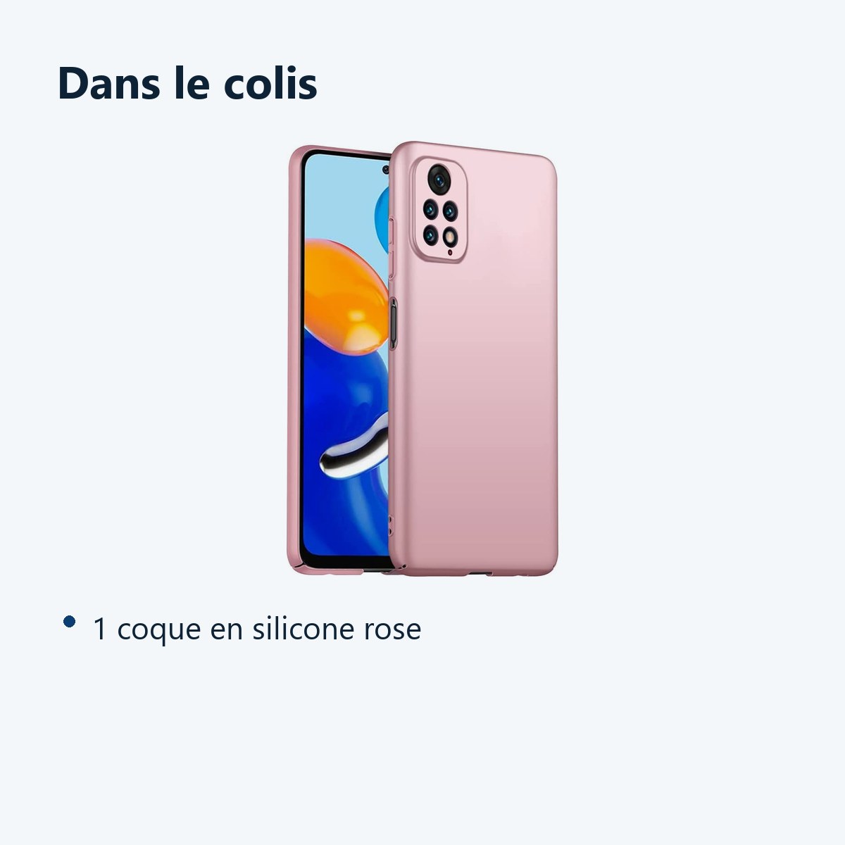 Contenu du colis – Coque Silicone Rose Pour Xiaomi Redmi Note 11 / Note 11s