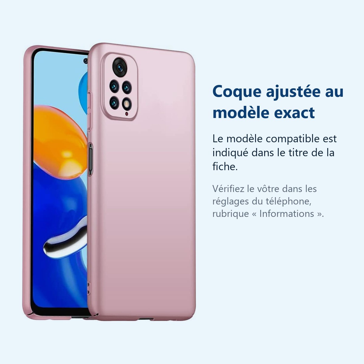 Accessoire ajusté au modèle exact – Coque Silicone Rose Pour Xiaomi Redmi Note 11 / Note 11s