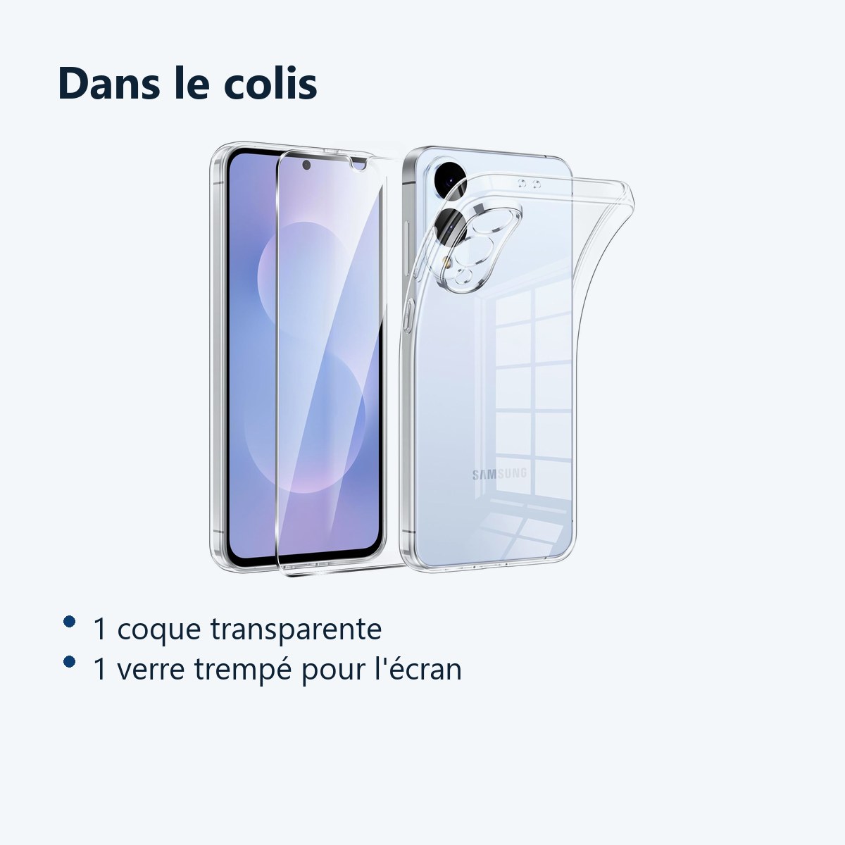 Contenu du colis – Coque Silicone Transparente + Verre Trempe Pour Samsung Galaxy S25 Edge