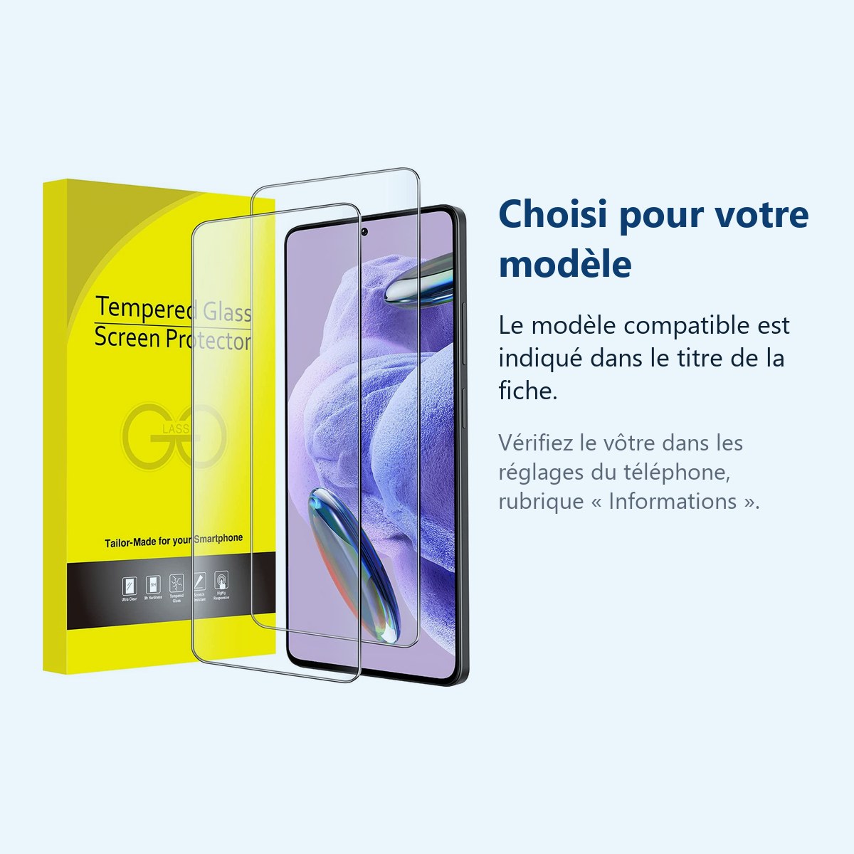 Accessoire ajusté au modèle exact – Verres Trempes X2 Pour Xiaomi Redmi Note 12 Pro Plus