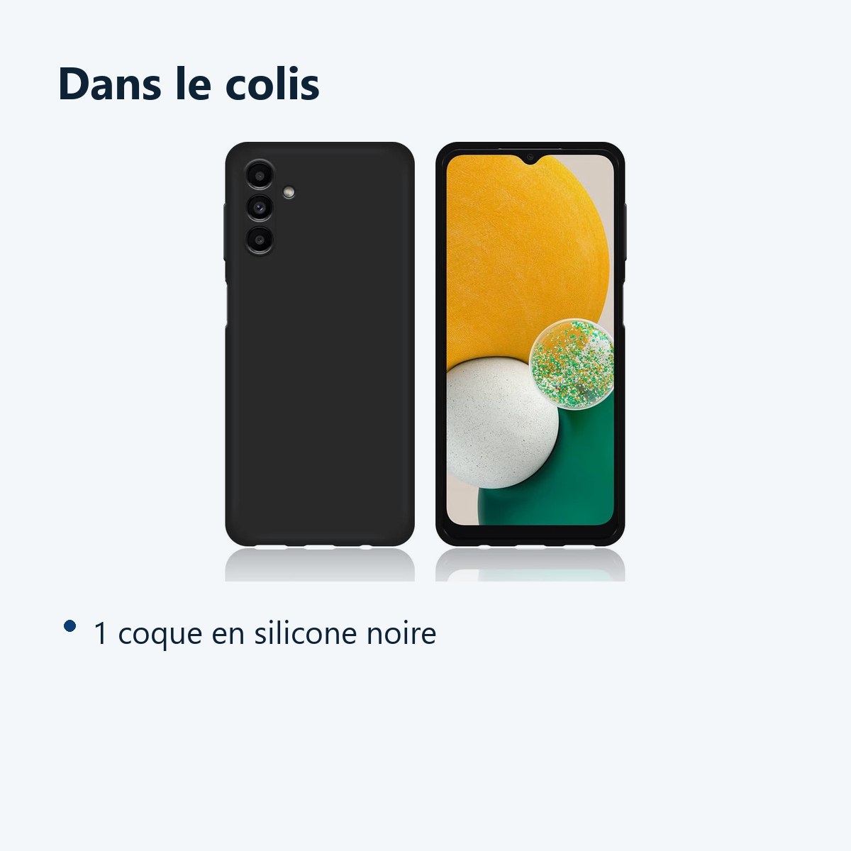 Contenu du colis – Coque Silicone Noir Pour Samsung A04S / A13 5G