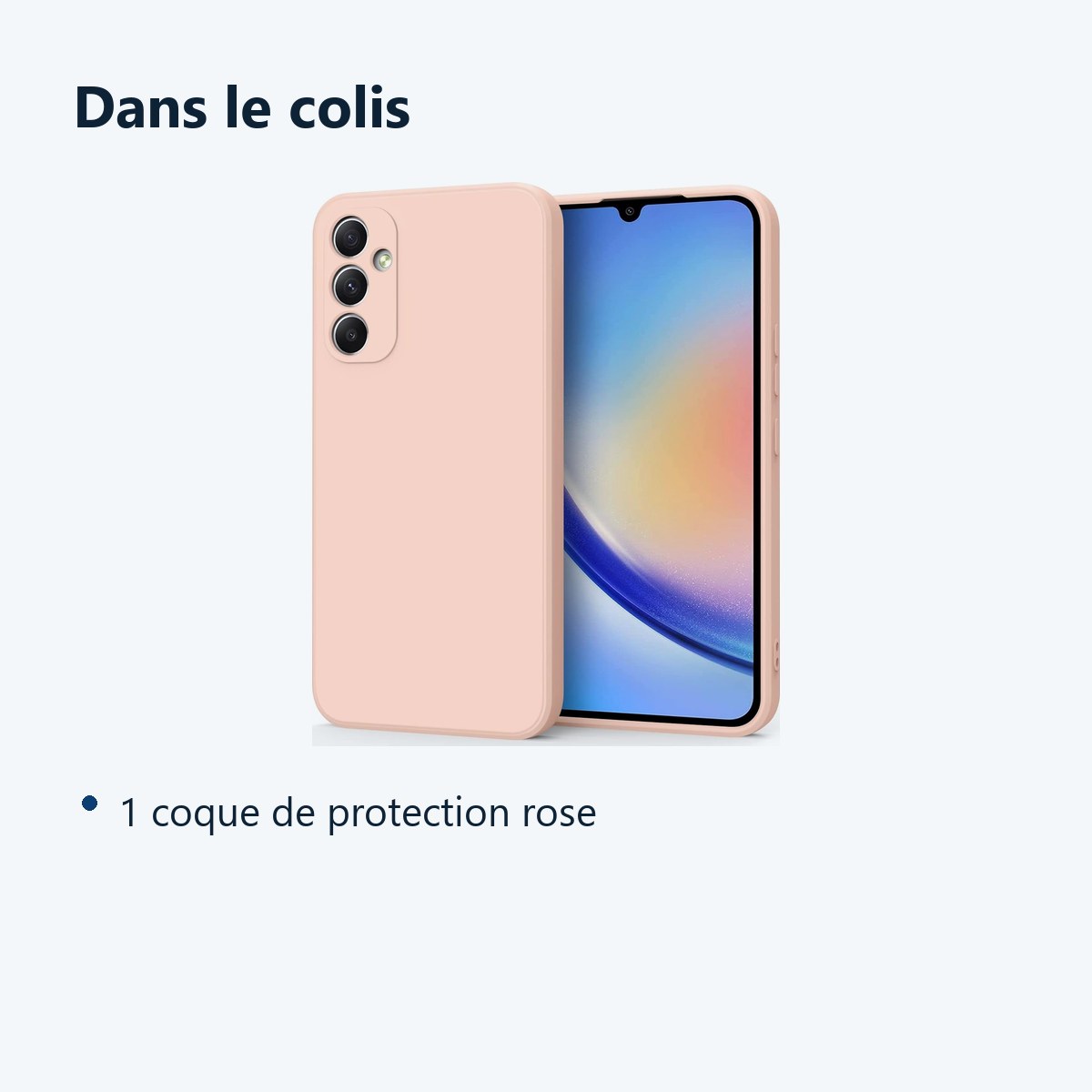 Contenu du colis – Coque Rose pour Samsung Galaxy A34 5G (6,6 pouces)