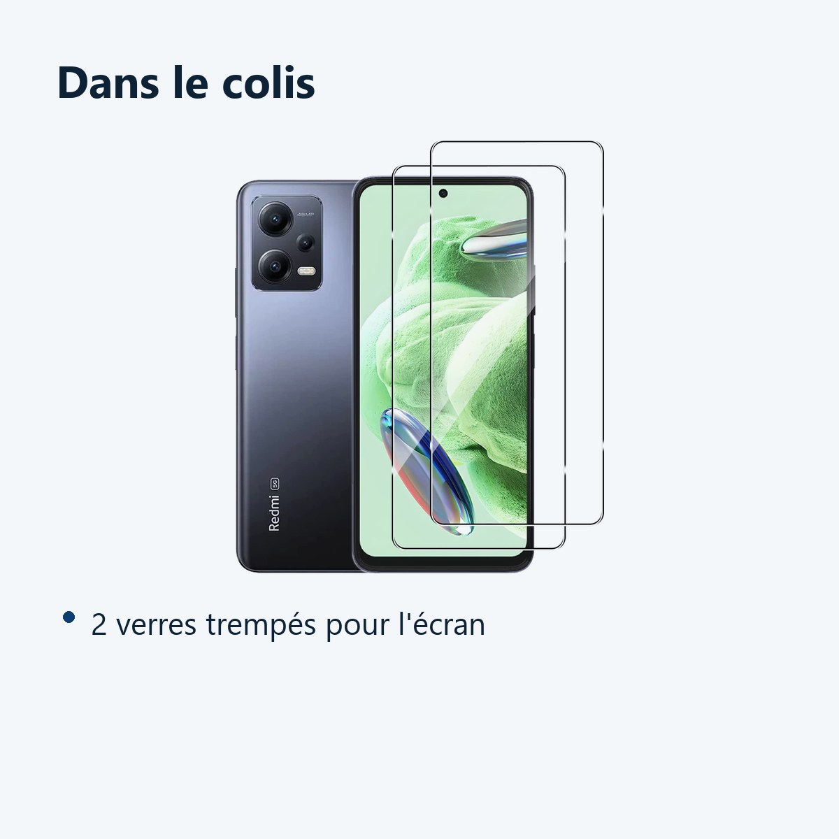 Contenu du colis – Verres Trempes X2 Pour Xiaomi Redmi Note 12 5G