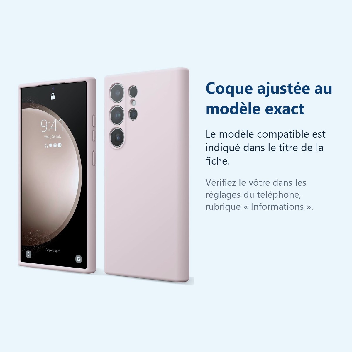 Accessoire ajusté au modèle exact – Coque Pour Samsung Galaxy S24 Ultra Silicone Rose