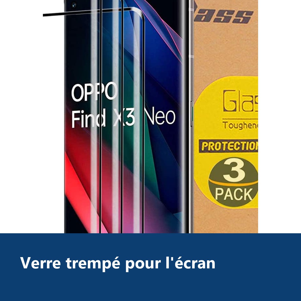 Vue de détail – Verres Trempe X3 Pour Oppo Find X3 Neo