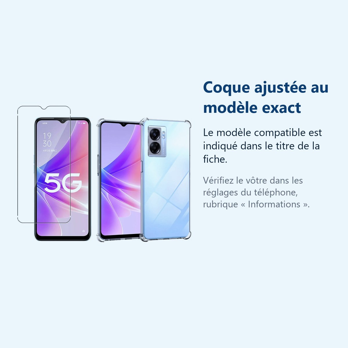 Accessoire ajusté au modèle exact – Coque Silicone Antichoc Angles Renforces + Vitre Protection Ecran Pour Oppo A77 5G / A57