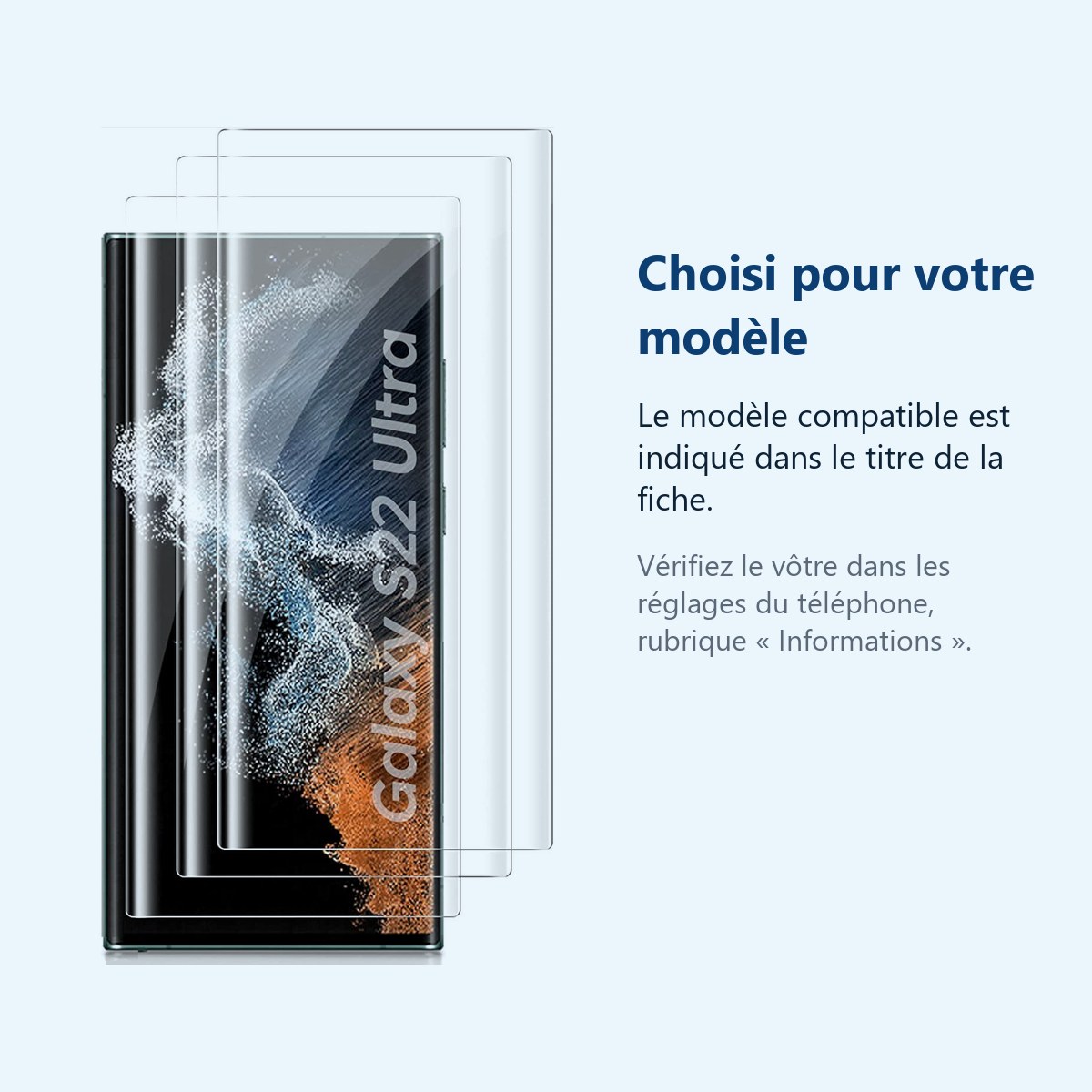 Accessoire ajusté au modèle exact – Verres Trempes X3 Pour Samsung Galaxy S22 Ultra 5G