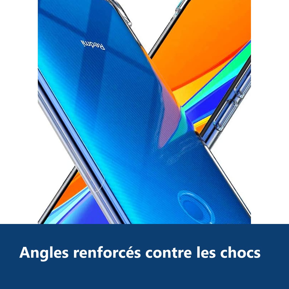 Vue de détail – Coque Silicone Transparente Angles Renforces Pour Xiaomi Redmi 9C / 9C NFC