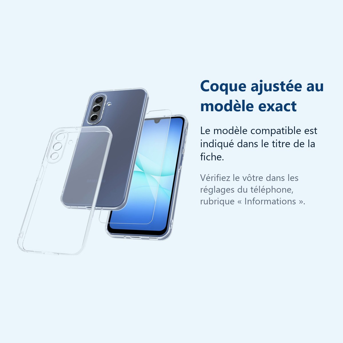 Accessoire ajusté au modèle exact – Coque Silicone Transparente + Verre Trempe Pour Samsung Galaxy A17