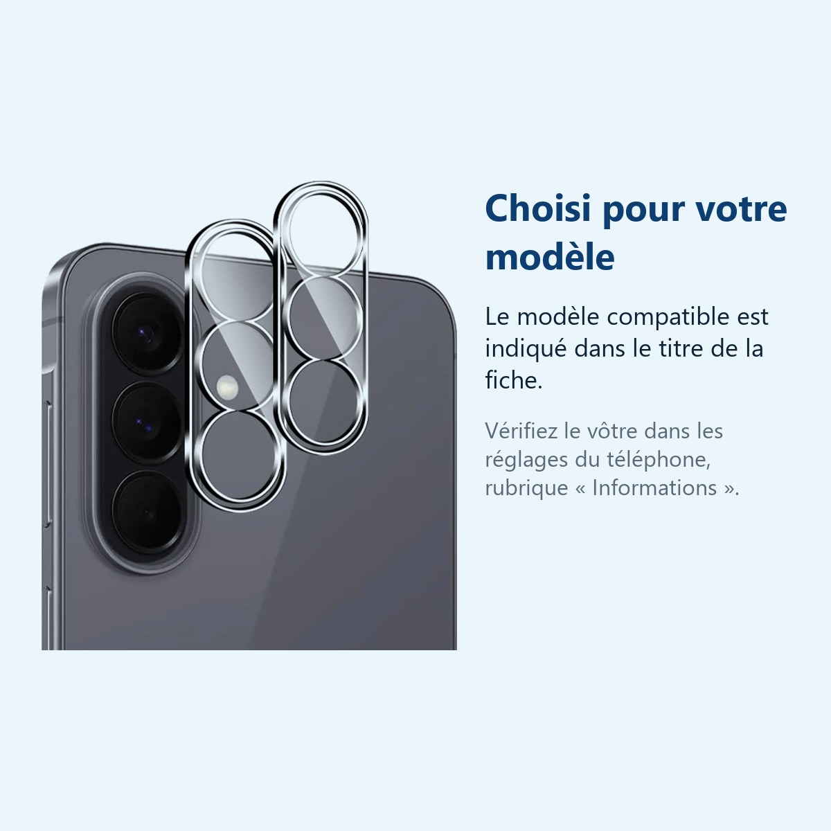 Accessoire ajusté au modèle exact – Verres Protection Camera Arriere Transparent X2 Pour Samsung Galaxy A57