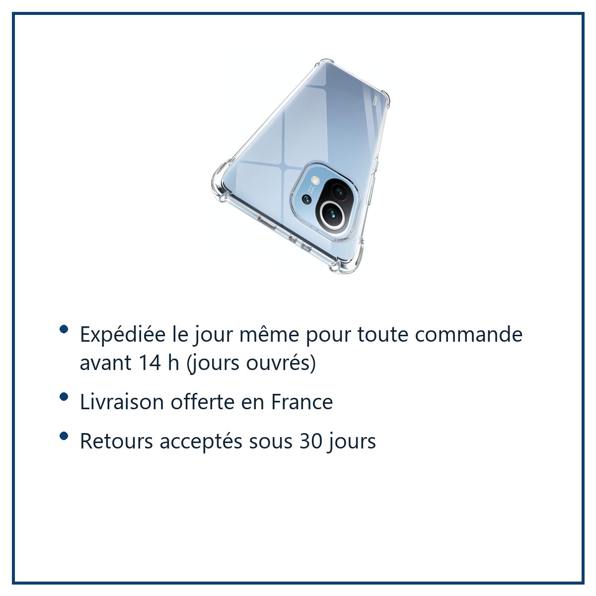 Expédition le jour même, livraison offerte, retours sous 30 jours – Coque Silicone Transparente Quatre Coins Renforces Pour