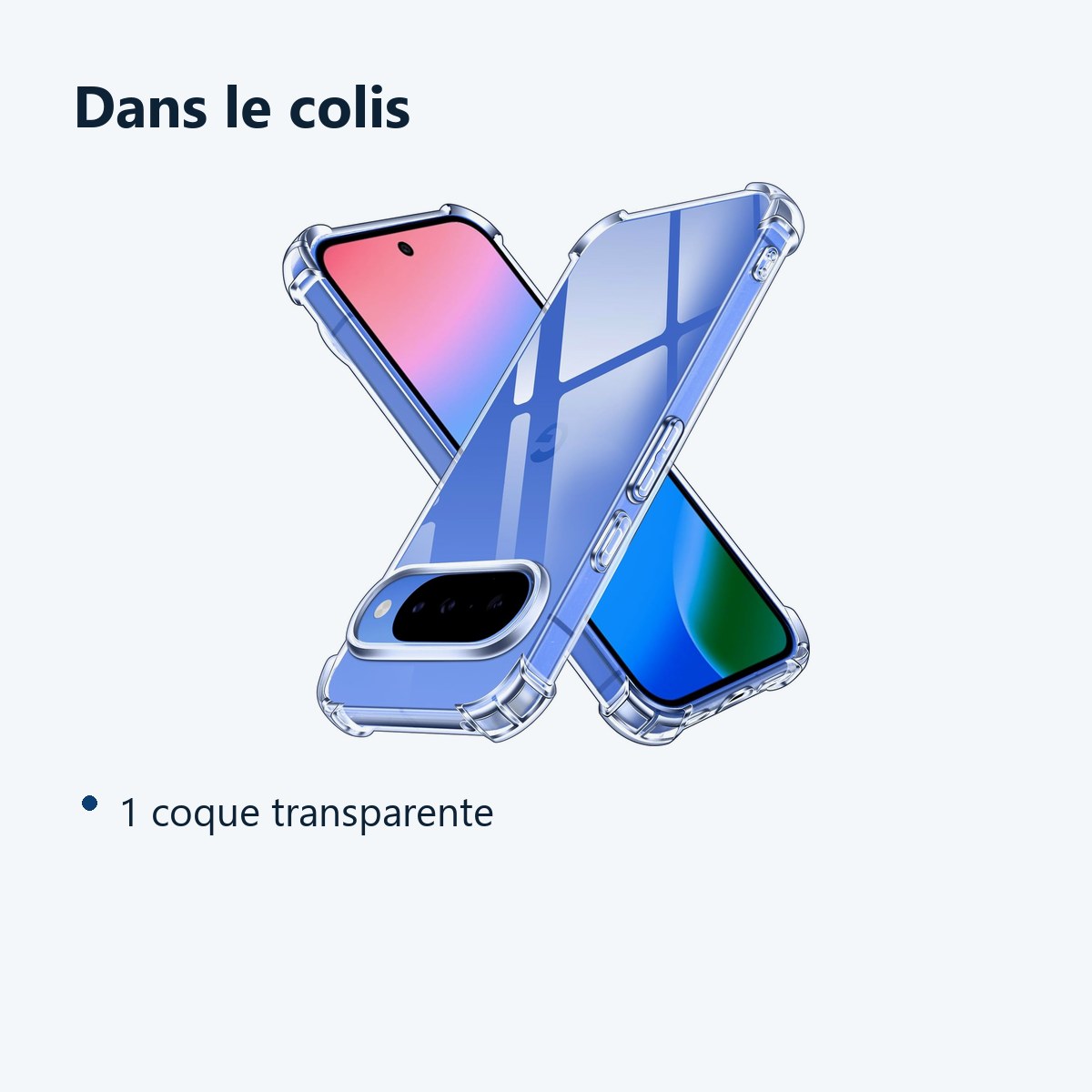 Contenu du colis – Coque Silicone Transparente Angles Renforces Pour Google Pixel 10