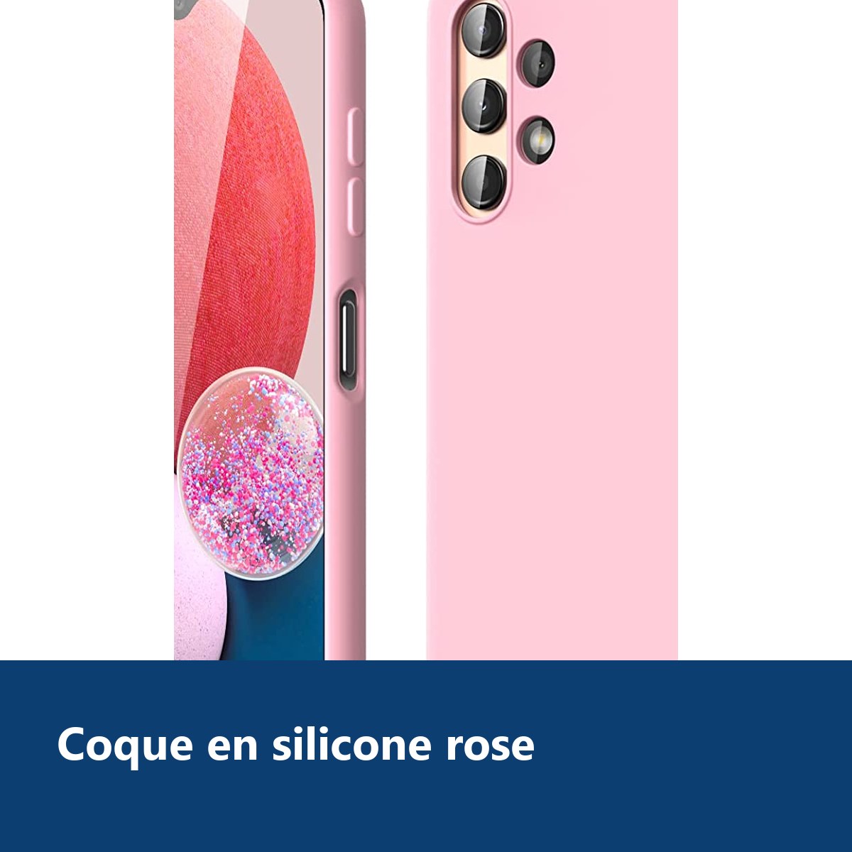 Vue de détail – Coque Silicone Rose Pour Samsung A13 5G
